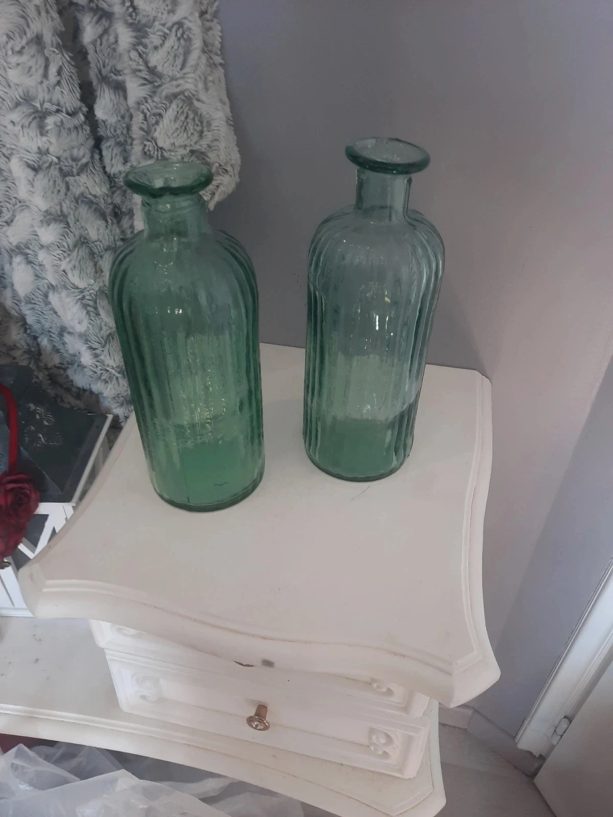 vase  verre nervure 35 cm